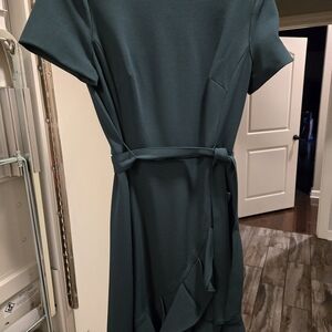 Calvin Klein Asymmetrical Teal Dress